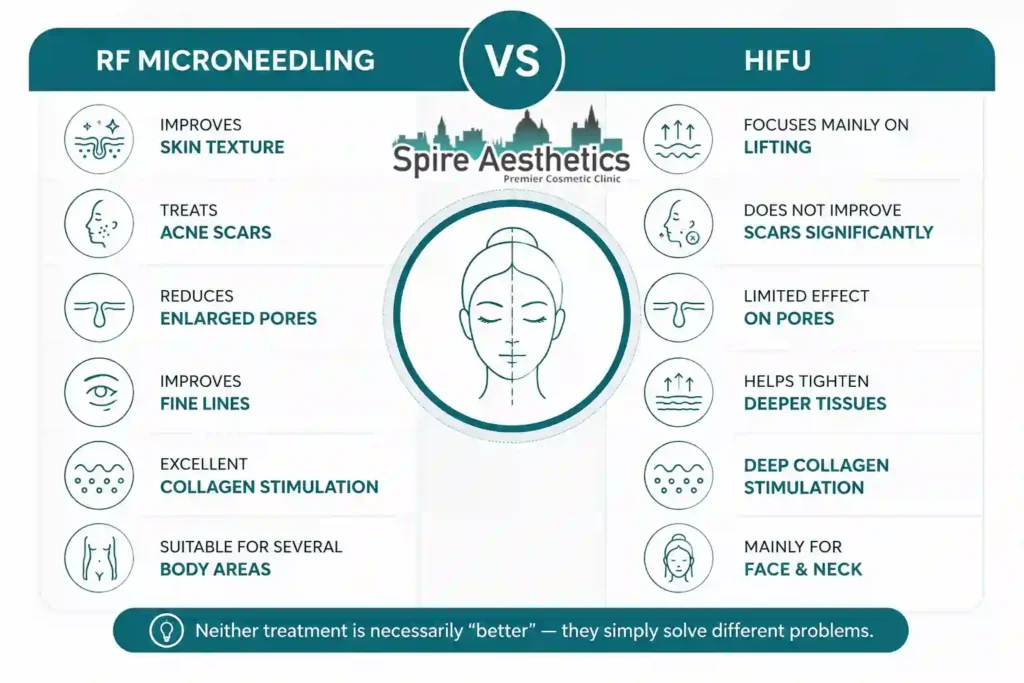 RF Microneedling vs HIFU: Which Treatment Gives Better Results Portland Bill?